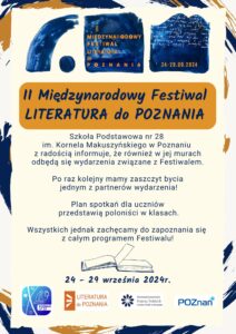 Festiwal LITERATURA do POZNANIA w naszej szkole!