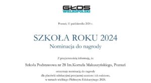 Nominacja naszej szkoły i nauczycieli do Plebiscytu Edukacyjnego 2024